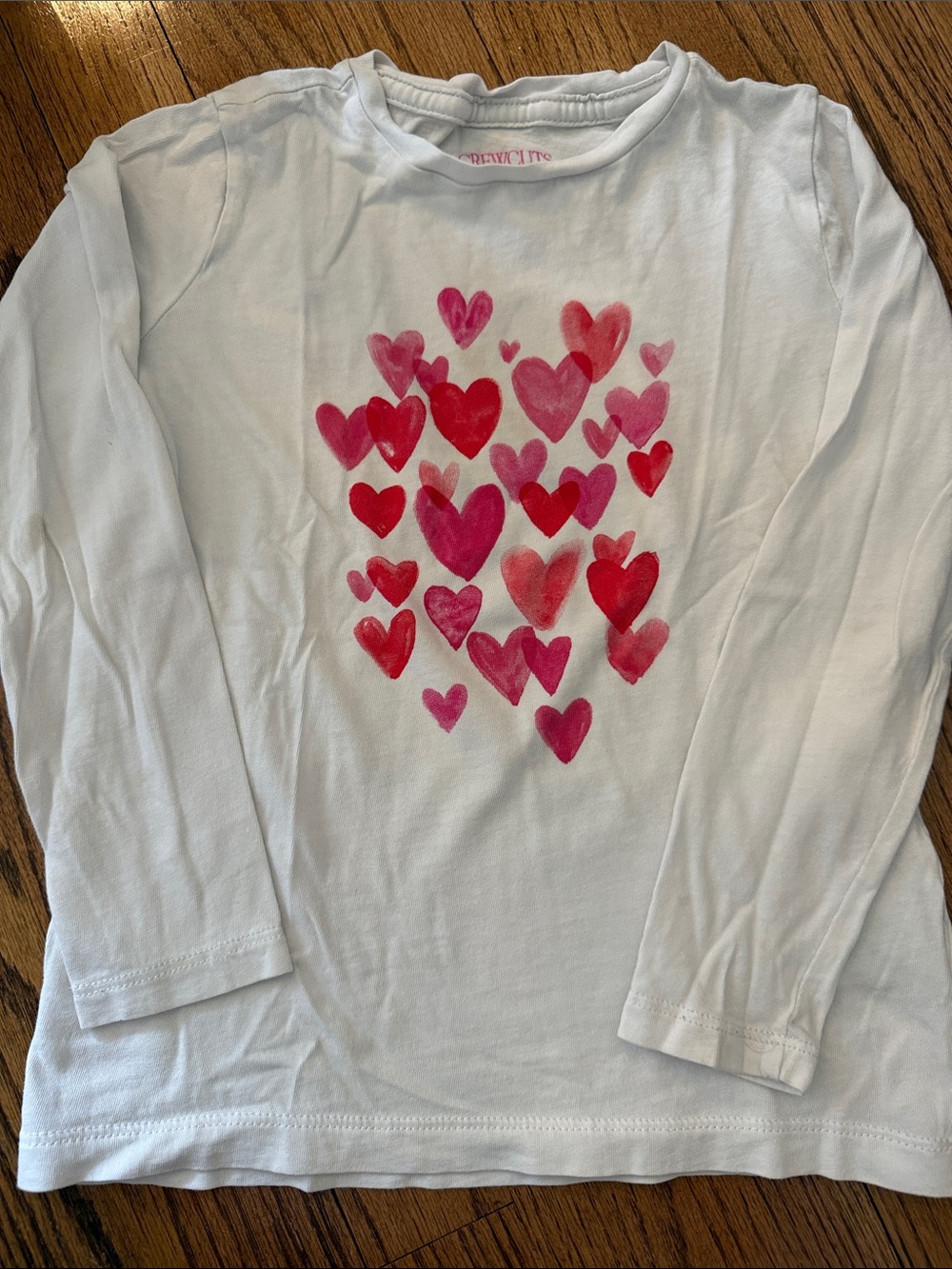 Crewcuts Valentine’s Day heart shirt - girls XS
